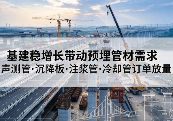 馆陶基建稳增长带动预埋监测管材需求，声测管、沉降板、注浆管订单持续放量